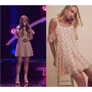 Free People One Floral Lily Lace Cold Shoulder Mini Dress Size S